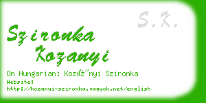 szironka kozanyi business card